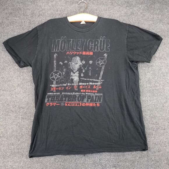 Bay Island Motley Crue Theater Of Pain Graphic T-Shirt Men's XL Black Crew Neck - Picture 2 of 14